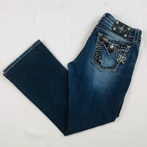 MISS ME EASY BOOT CRYSTAL STUDDED M LOGO POCKET